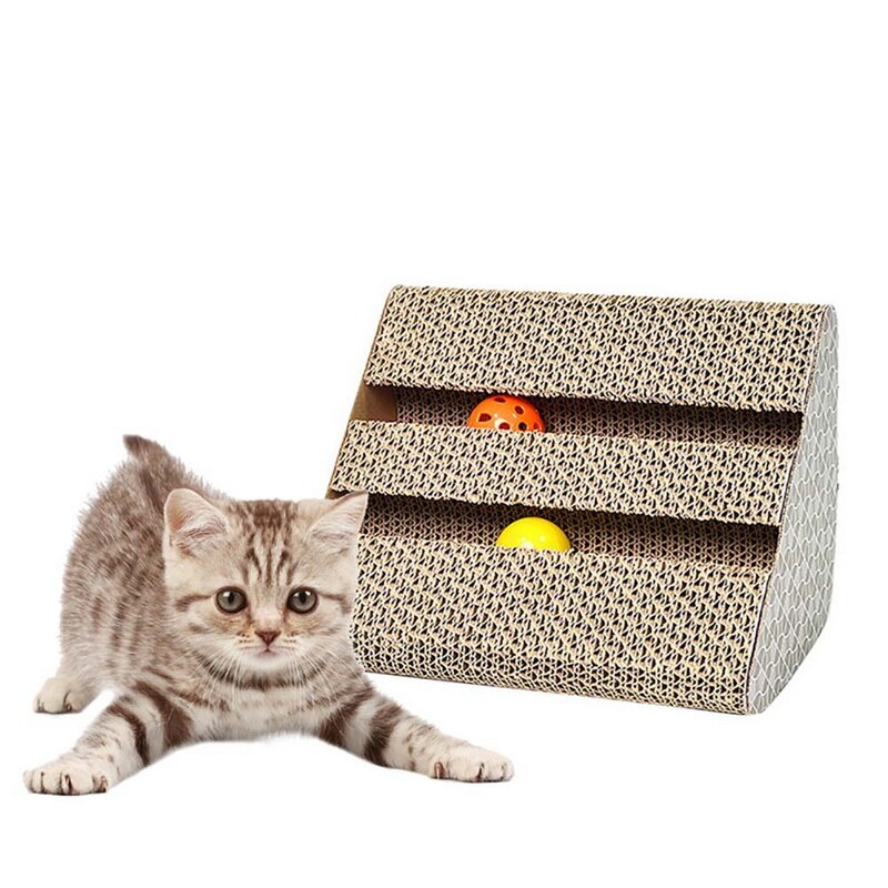 Juguetes para gatos, rascador para mascotas, Cartón corrugado para gatos, productos interactivos para arañar, poste para casas de gatos, suministros para mascotas: 26.5x16.5x16.5cm