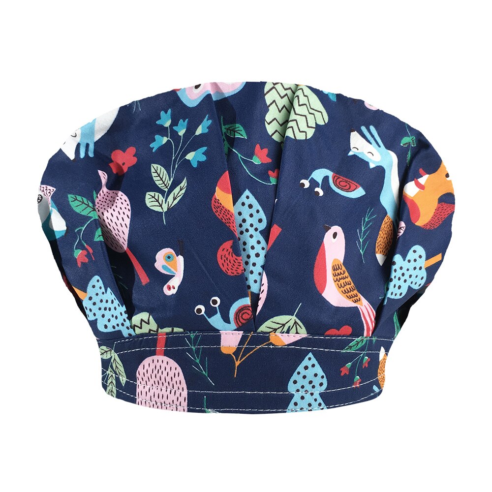 Adjustable cooking hat for men and women kitchen cafes elastic berets catering cooking caps printed work caps chef hat Long hair: photo15