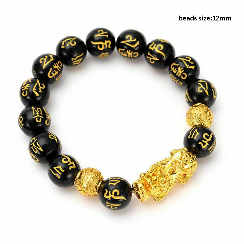 Unisex mænd pixiu charms ring armbånd kinesisk feng shui amulet rigdom og heldig åben justerbar ring perle armbånd: Armbånd 2