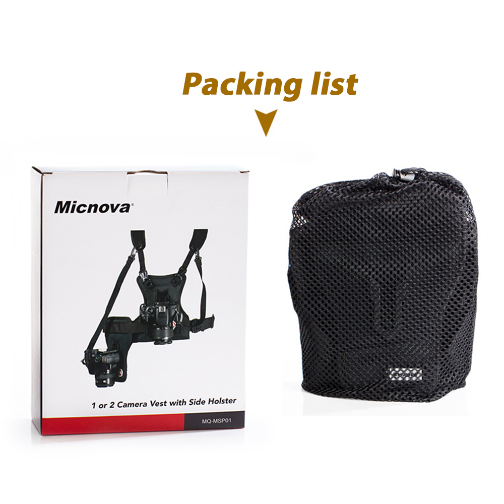 Micnova MQ-MSP01 transporteur II Multi caméra transporteur photographe gilet avec double sangle latérale étui pour Canon Nikon Sony appareil photo reflex numérique