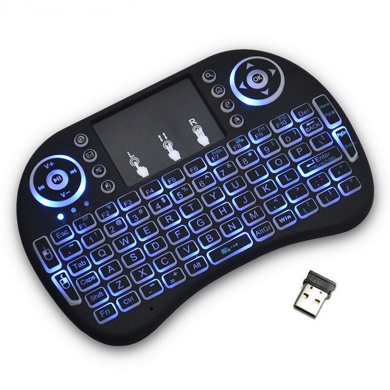 Universal Smart Remote Control 2.4GHz Wireless Fly Air Mouse Touchpad Blacklight Mini Keyboard for TV Box mini i8