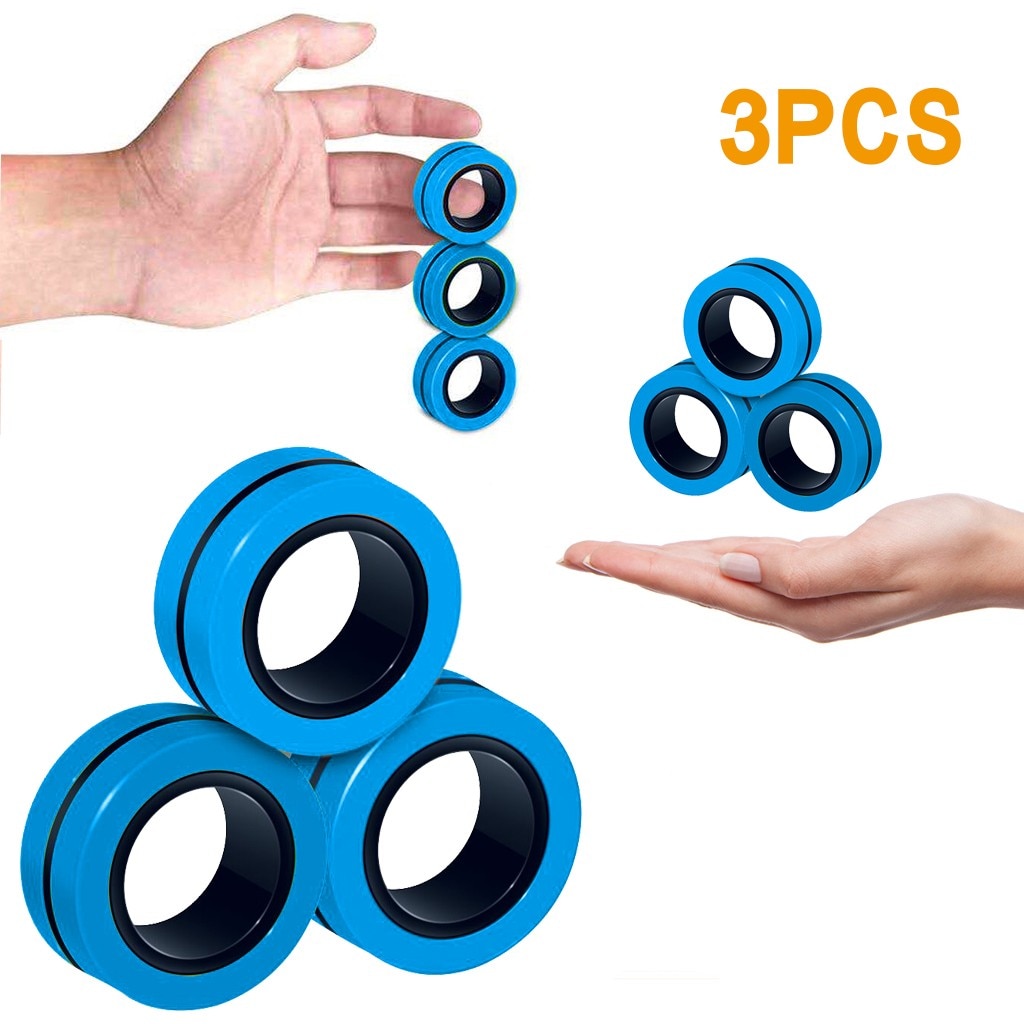 3PCS Magie Ring Requisiten Werkzeug Anti-Stress Finger Magnetische Ringe Kinder Dekompression Fingertip Spielzeug Für Autismus ADHS Angst relief