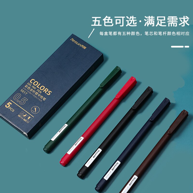 Juego de bolígrafos de Gel recargables para estudiantes, set de 5 unids/paquete de bolígrafos de tinta de Gel de colores de 0,5mm, para amantes de los álbumes de recortes, para profesores y niños