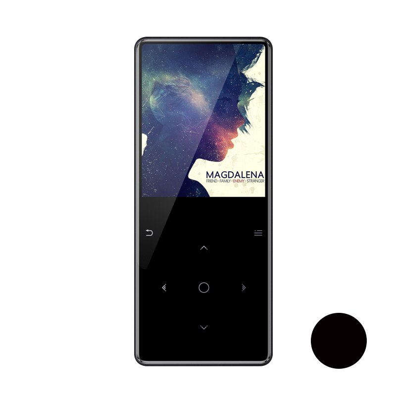 MP4 Player con Bluetooth Hifi Metallo Walkman Portatile di Registrazione Radio Fm Built-in Altoparlante Chiave di Tocco di 2.4 Pollici Tft schermo 128GB: Black / 32GB