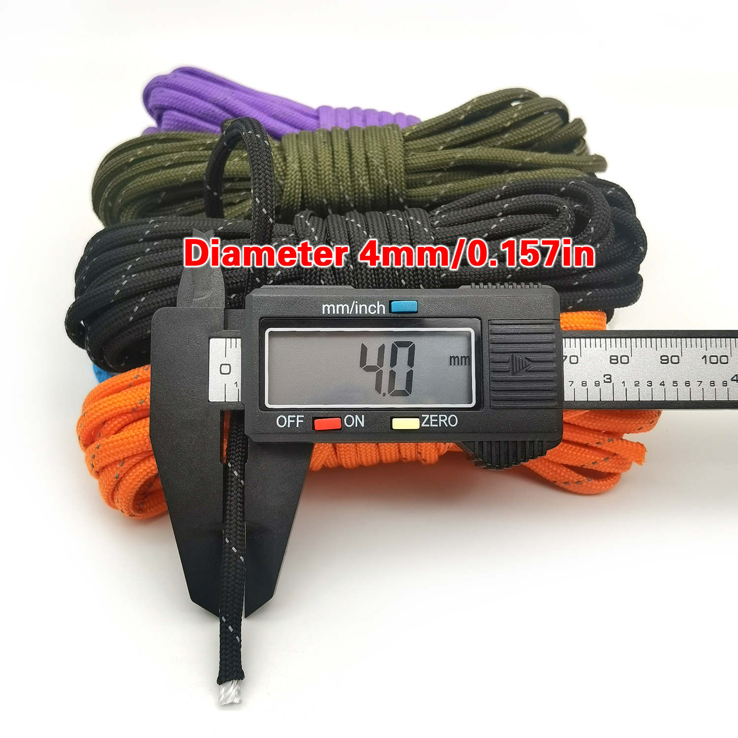 5m/10m 7- kärnig reflekterande paracord med 4mm diameter, utomhuscamping, nattreflekterande tältrep, vandringstälttillbehör, armbandsrep