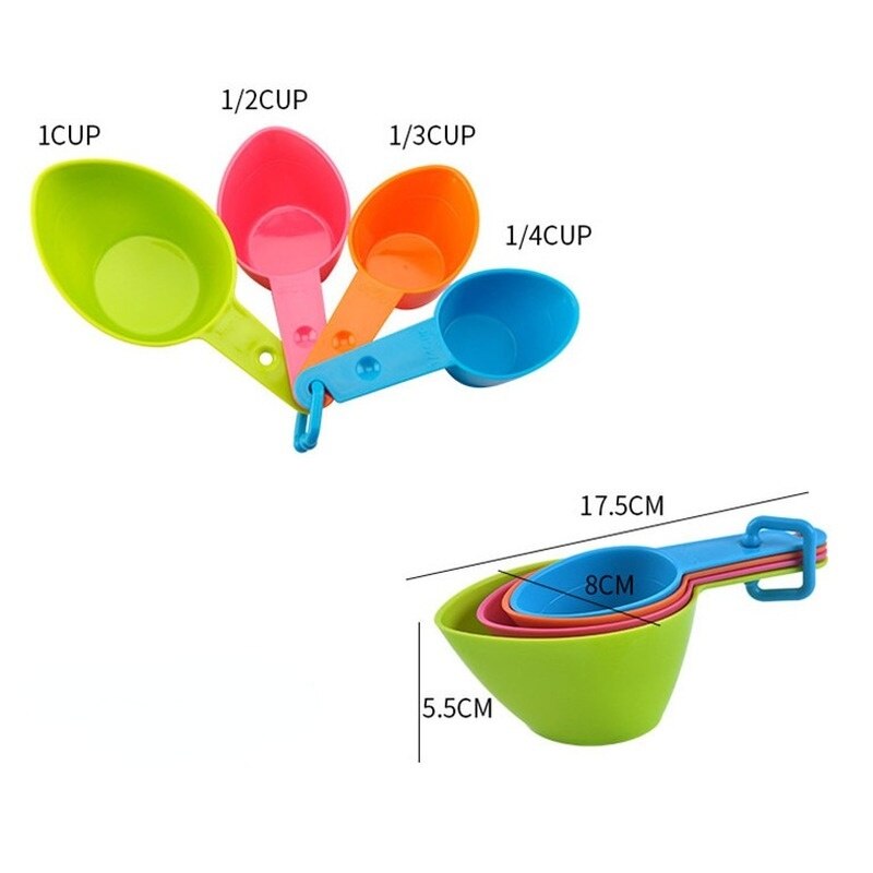 9 pc Plastic Mixing Bowls Set Rainbow Color Stackable Combined Measuring Cup Kitchen Mixed Salad Bowl Home Cooking Baking Tool
