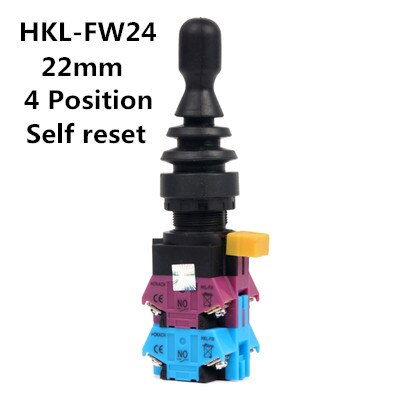22mm Joystick Switch Momentary 4 position 4NO self Latching Spring Return Wobble Stick Monolever Rocker Cross Switch HKL-FW: HKL-FW24