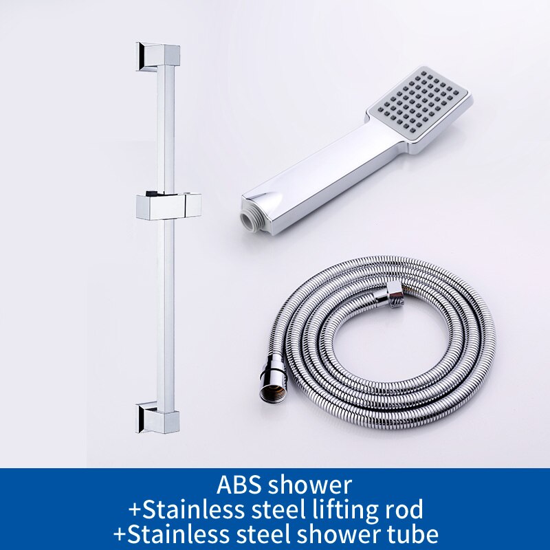 Square Adjustable Lifting Shower Slide Bar with Shower Holder ABS Sliding Bar Shower Set: Whole Set