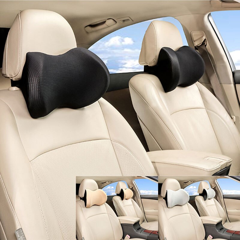 Oreiller de cou pour appui-tête de voiture, support de cou universel, siège de voiture, repose-nuque, oreiller de voyage en coton à mémoire de forme pour soulager les douleurs cervicales