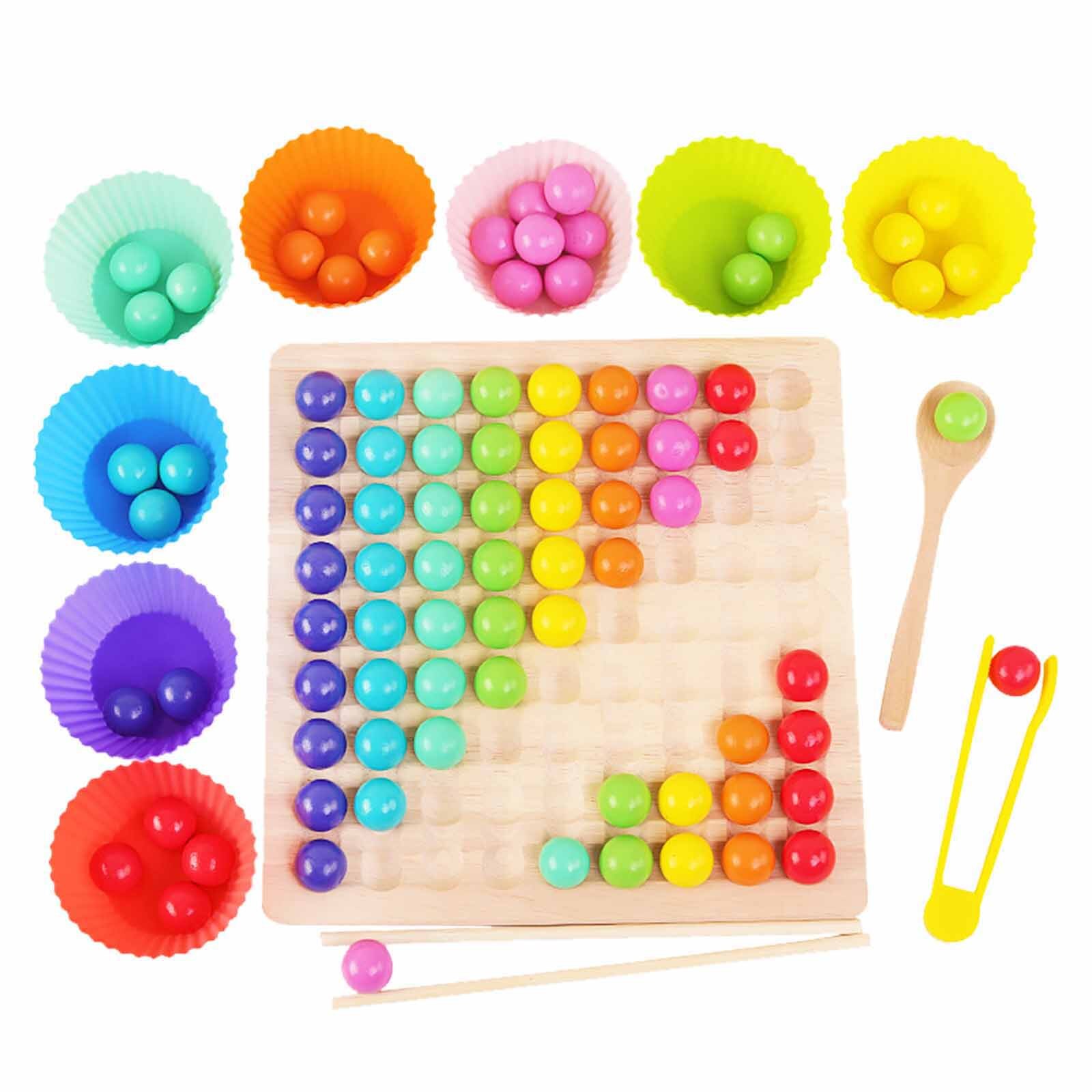 Houten Go Spelletjes Set Dots Kralen Bordspellen Speelgoed Rainbow Clip Kralen Puzzel Ontwikkelen Intelligentie Terwijl Spelen