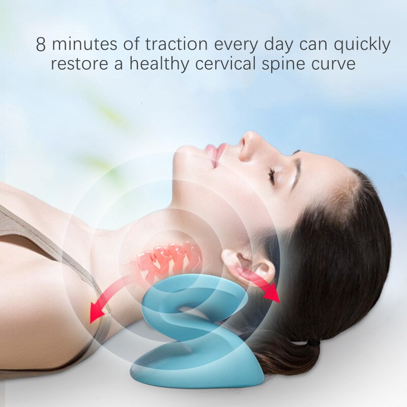 Neck Shoulder Stretcher Relaxer Cervical Chiropractic Traction Device Pillow for Pain Relief Cervical Spine Alignment