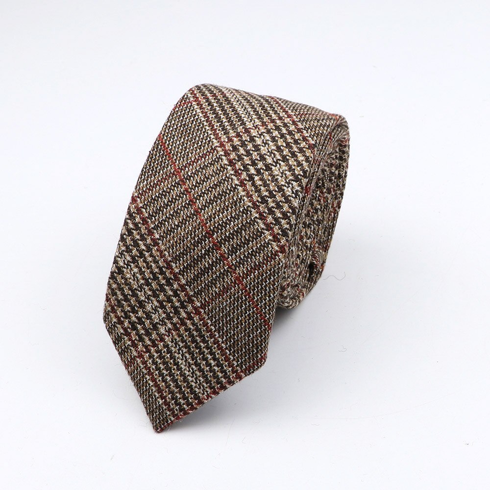 Corbata de lana de Cachemira gruesa para caballero, corbata de Color sólido de 7CM, estilo europeo Formal para de boda, ropa de , rojo, marrón, verde, gris: 22