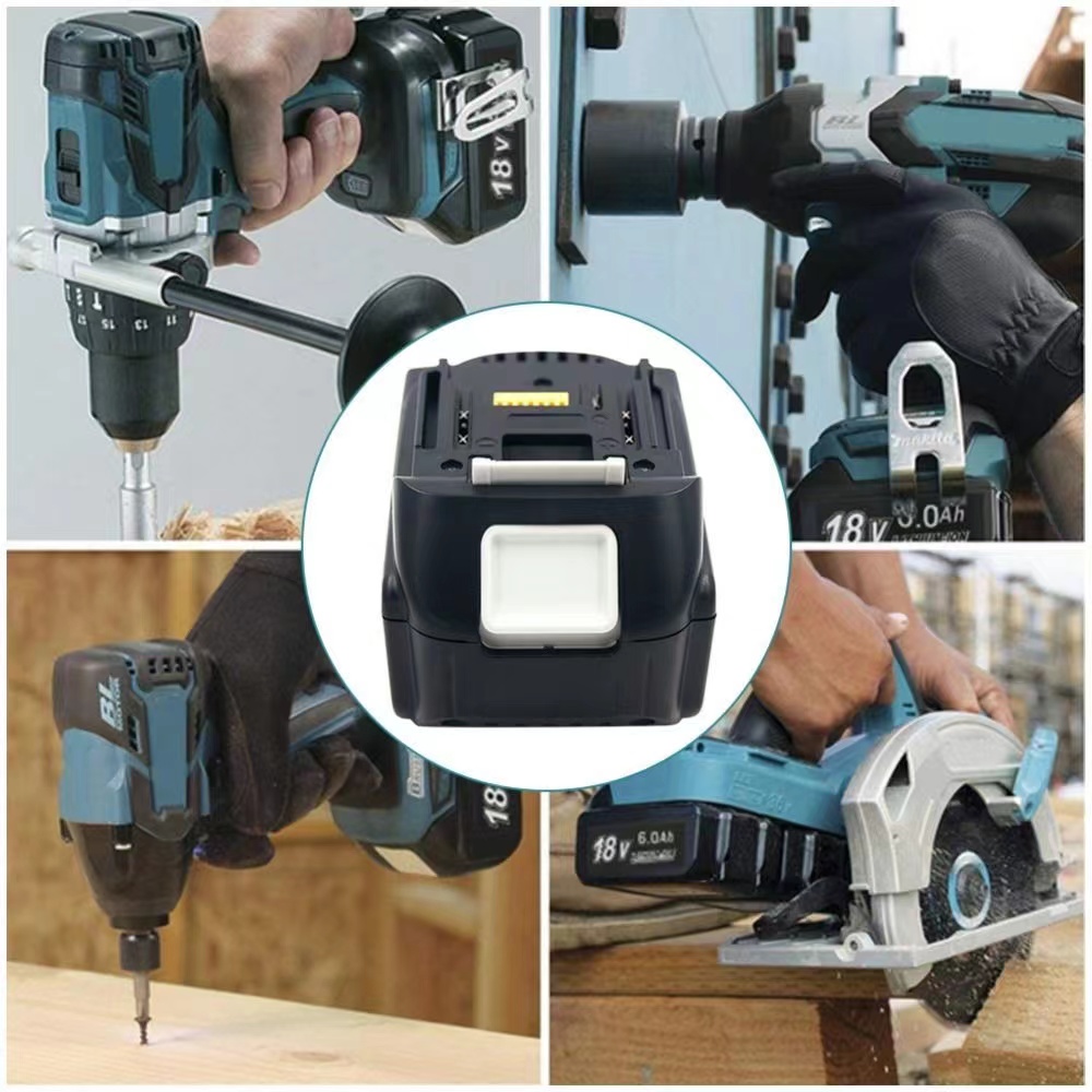 Do elektronarzędzi Makita 18V 6000mAh Akumulator z diodą LED Li-ion Zamiennik LXT BL1860B BL1860 BL1850 + 4A Ładowarka