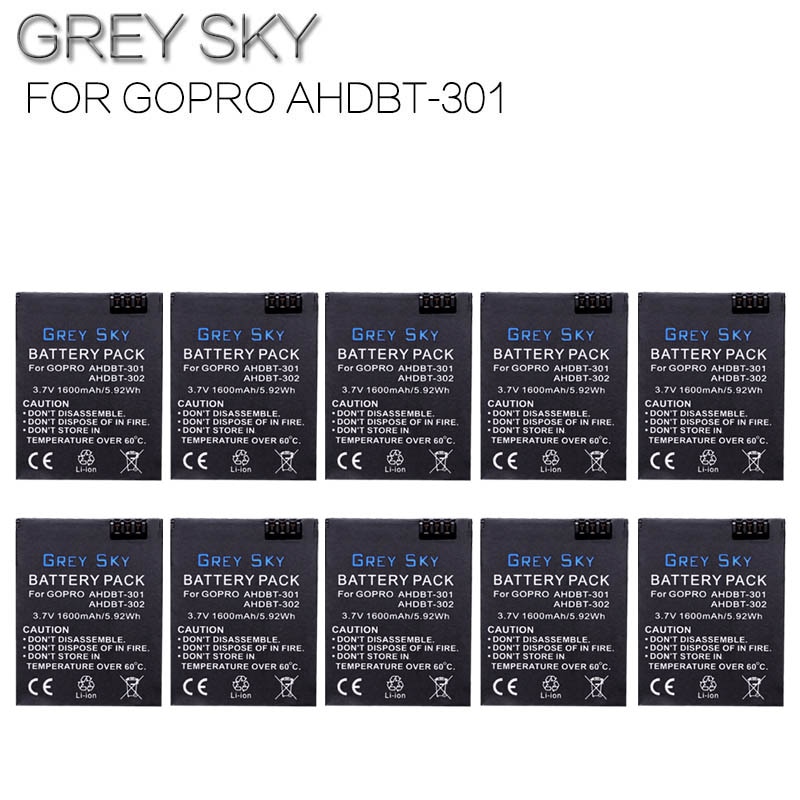 1600 Mah AHDBT-301 Batterij Voor Go Pro Hero 3 3 + Gopro3 Gopro 3 Hero3 Batterij Black Edition Wit Zilver Editie hd Camera
