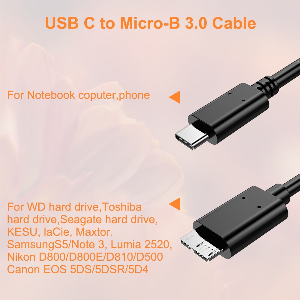 Micro B Usb C 3.0 Kabel 5Gbps Externe Harde Schijf Disk Hdd Kabel Voor Samsung S5 Note3 Toshiba Wd seagate Hdd Data USB3.1 Kabels