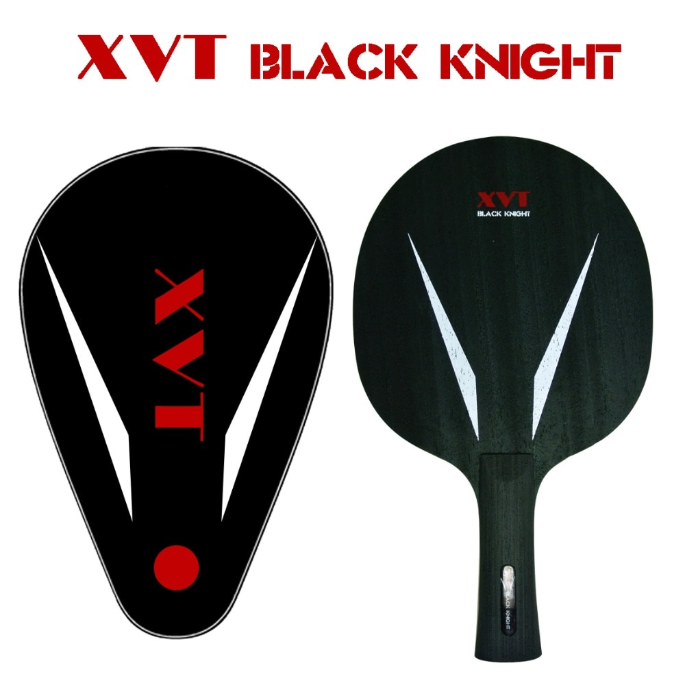 Xvt sort ridder 7 kulfiber bordtennisblad / bordtennisblad / bordtennisbat med fuld låg