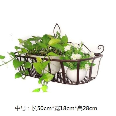 European wrought iron wall flower stand balcony flower stand wall hanging flower stand wall pot rack Wall shelf decorative frame