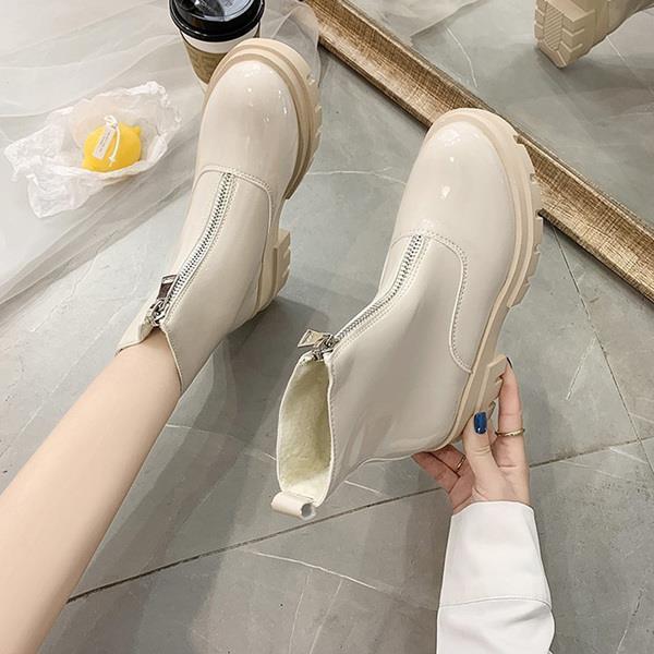 Dame Laarzen Booties Vrouw Lage Hak Vrouwen Rubber Schoenen Regen Luxe Laarzen-Vrouwen Ronde Teen Dames lolita: 2 / 37