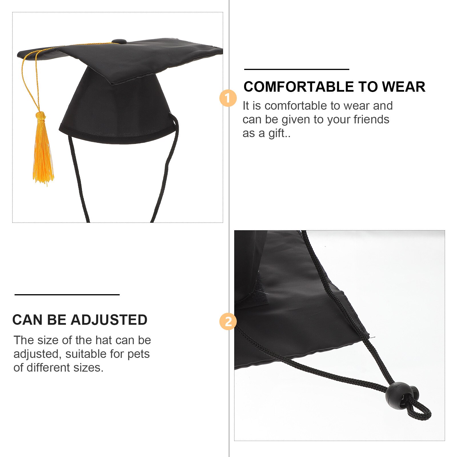 1 Set Dog Graduation Hat and Costume Adorable Dog Graduation Caps Costume