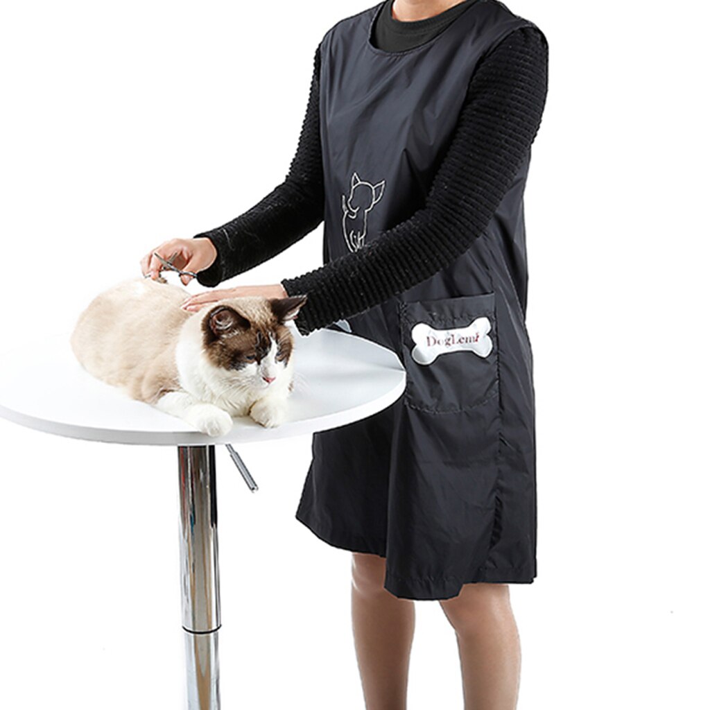 Tablier de toilettage imperméable sans manches pour animaux de compagnie, gilet de toilettage avec poche pour chat et chien