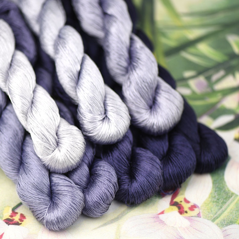 1pcs/400m silk embroidery thread / 100% silk thread /hand embroidery embroider cross stitch/Aubergine / 8 pure colors