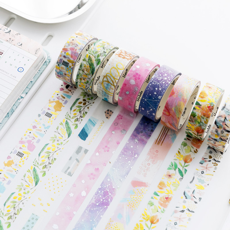 Verschiedene Blumenfolien-Washi-Band zum Selbermachen, dekoratives Maskierung-Klebeband für Scrapbooking und Telefondekoration