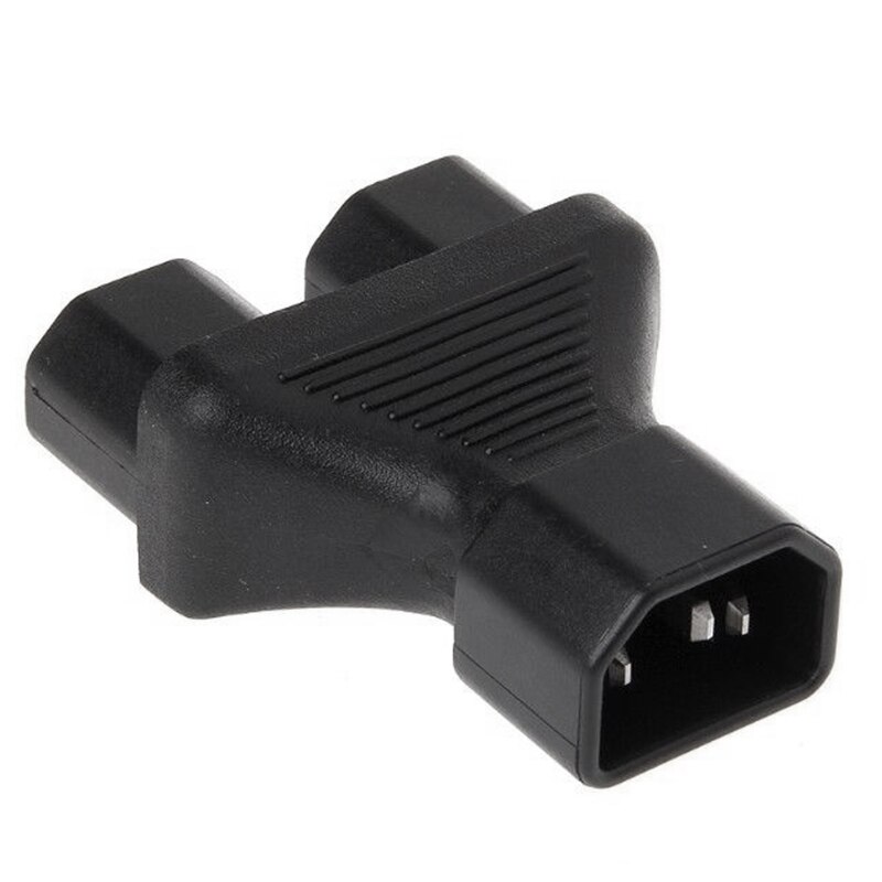 IEC 320 C14 3-Pin Male To 2X C15 3-Pin Female Plug Converter Y Splitter Adapter
