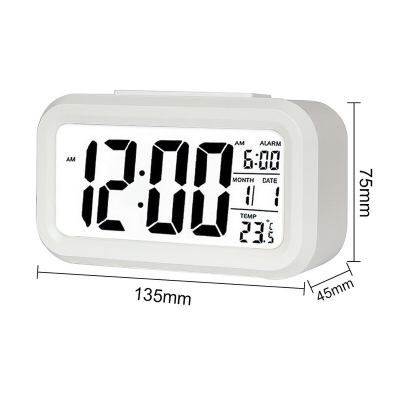 Schreibtisch Digital LED Alarm Uhren Thermometer Woche Schlummern Uhr Electonic Tisch Kalender Beleuchtung LCD Anzeige Heimat Timer: B1