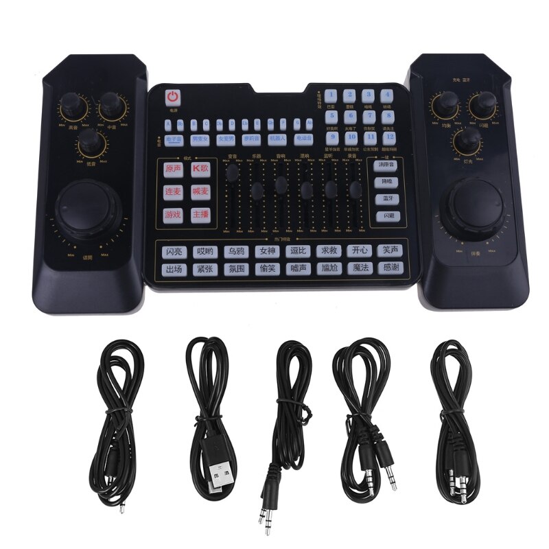 Mélangeur Audio Bluetooth rechargeable par USB, casque, Microphone, diffusion sur le web, diffusion en direct, carte son pour enregistrement, karaoké, chant: CNBK