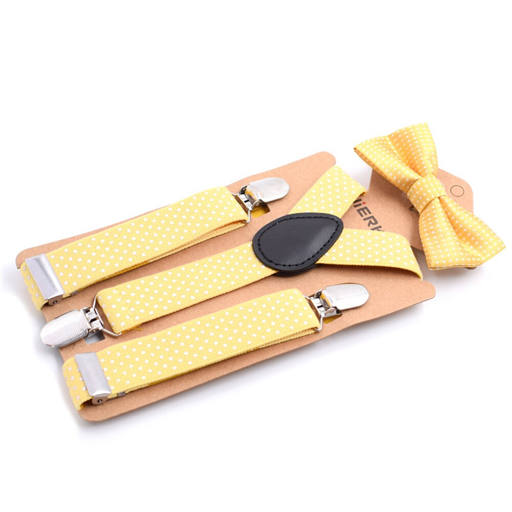 Peuter Kids Meisje Jongen Polka Dot Jarretel Clip Met Vlinderdas Set Verstelbare Jarretel Bowtie Set: J