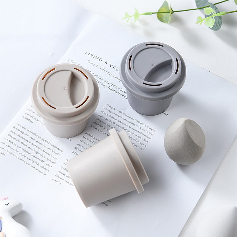 neue Heiße Leere Kaffee Tasse Schwamm Stehen Lagerung Fall Make-Up Puff Halter Leere Kosmetik Trockenen Box Tragbare Make-Up Zubehör