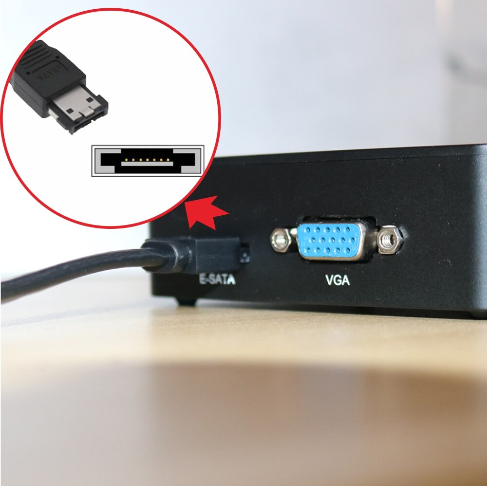 SATA to E-SATA Cable for Mini NVR E-SATA Port Expansion for External 2.5 inch SATA HDD using External DC5V Power Supply