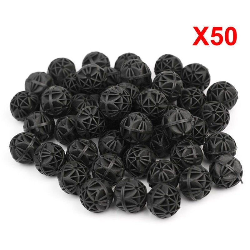 50pcs 16mm Biological Balls Aquarium Fish Nano Tank Filter Accessories Use With Wet/Dry Canister Media