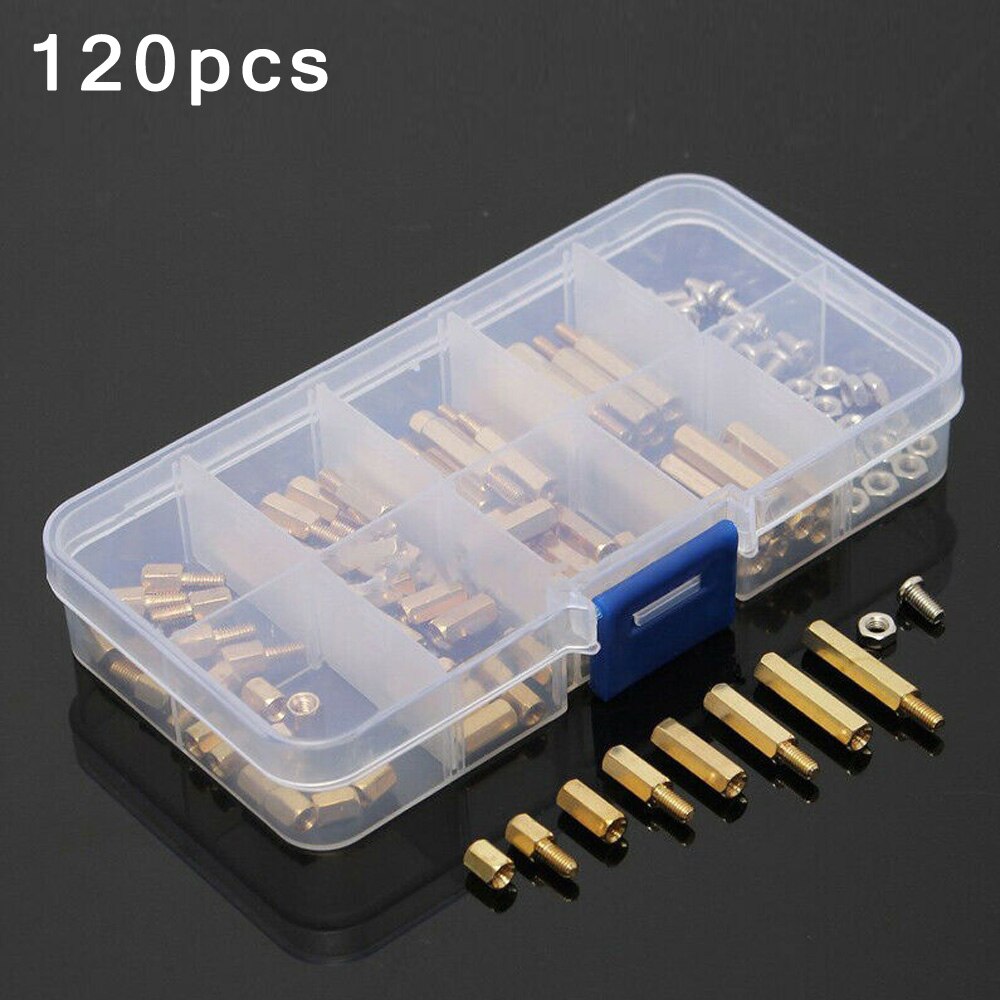 Equipment Brass nut Gasket Bracket 120pcs M3 Metric Male/Female Assortment