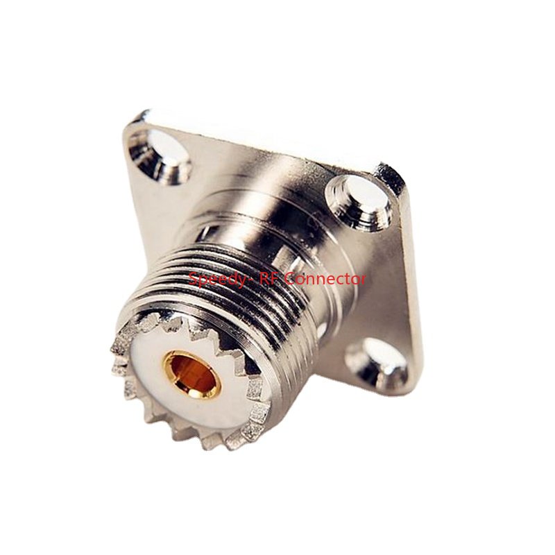 UHF SO239 SO-239 SL16 Female Jack 4hole Flange Connector UHF Socket Mount Solder for Panel Chassis Coaxial Adapter Brass Copper