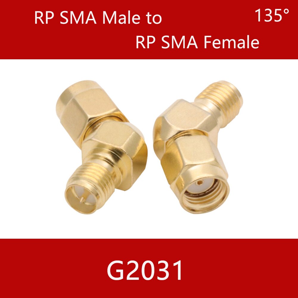 Conector SMA a SMA macho hembra RP SMA a SMA macho RPSMA, convertidor de adaptador RF de 3 vías de ángulo recto: G2031