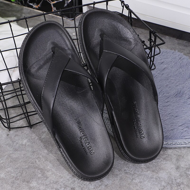 Chanclas de hombre y mujer, sandalias para interior y exterior, zapatillas de playa de verano para hombre antideslizantes, nuevos zapatos: Black / 37