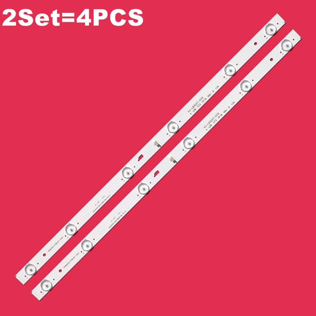 LED backlight strip 6 lamp for INSIGNIA NS-32DR310NA17 TH-32D500C JL.D32061330-004BS-M 318AS 10151A 4C-LB320T-JF4 LED-32B750: 2set