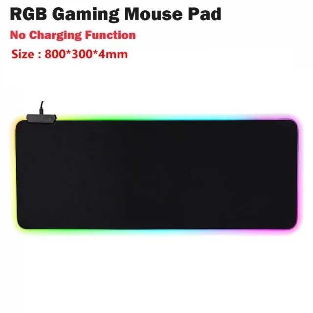 Tapis de souris lumineux rvb, charge magnétique sans fil, chargeur de téléphone, tapis de souris de jeu, ordinateur de bureau, ordinateur portable, tapis de souris: MARRON