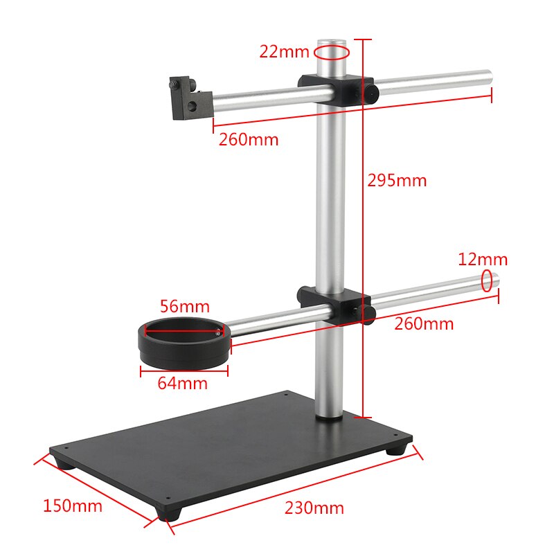 Full Metal Adjustable Microscope Stand Lab HDMI VGA USB Digital Video Camera Holder Stand LED Light Boom Stand: Orange