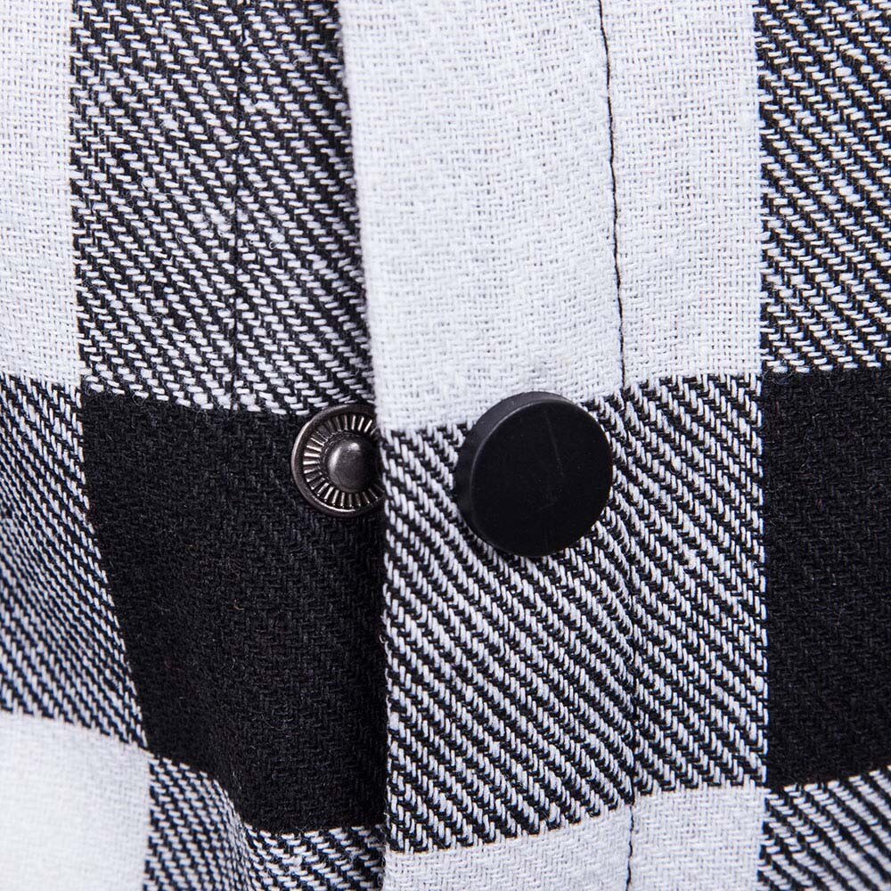 Camisa vaquera con capucha a cuadros para hombre, camisa informal de manga larga a cuadros, a la , corte entallado