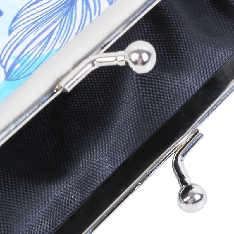 Retro Feather Printed Coin Purses Holders Hasp Clasp Purse Card Bag Women Faux Leather Card Holder Key Bags