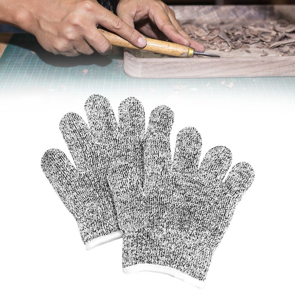 Grijze anti-snijhandschoenen voor kinderen HPPE Hendel 5-werkveiligheidshandschoenen Slijtvastheid Handbescherming Beschermende wanten Carving