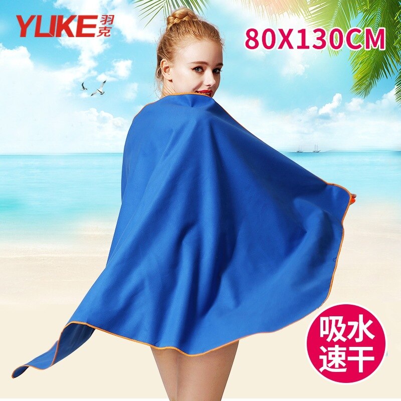 Yuke badehåndklæde absorberende hurtigtørrende voksen strand sports håndklæde kvinders fjedre absorberende håndklæde svømme eq