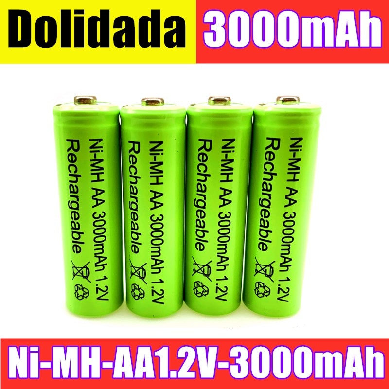 Aa-batterij 3000 mah oplaadbare batterij ni -mh 1.2 v aa-batterij, geschikt voor zaklamp, afstandsbediening, speelgoed, elektrisch scheerapparaat, enz.