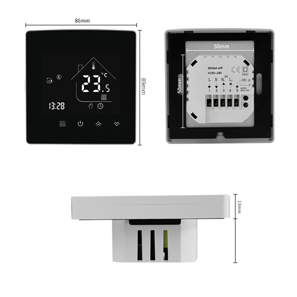 Tuya WIFI Smart Temperatur Controller Thermostat Berühren Bildschirm APP Intelligente Temperatur Control Schalter Alexa Smart Home