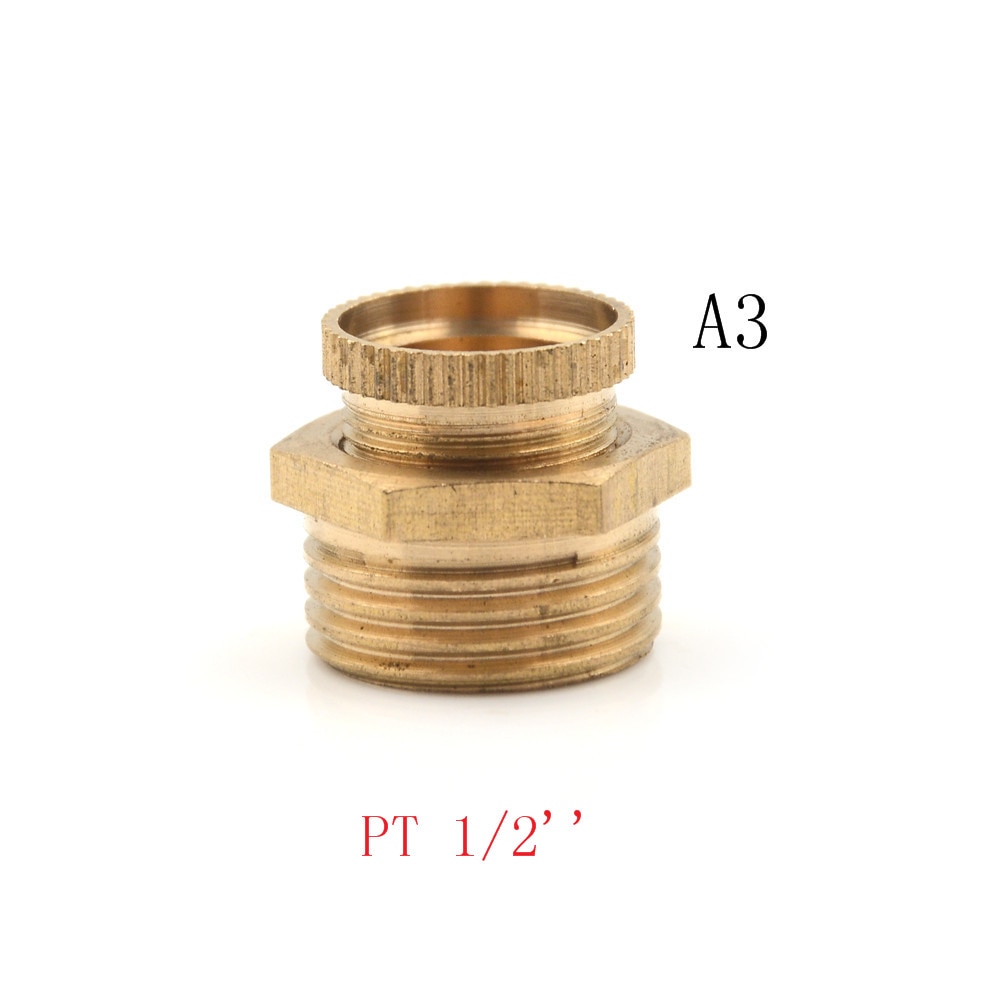 1 Pcs 1/2 Inch 3/8 Inch 1/4 Inch Air Compressor Draad Water Aftapkraan Messing Tone
