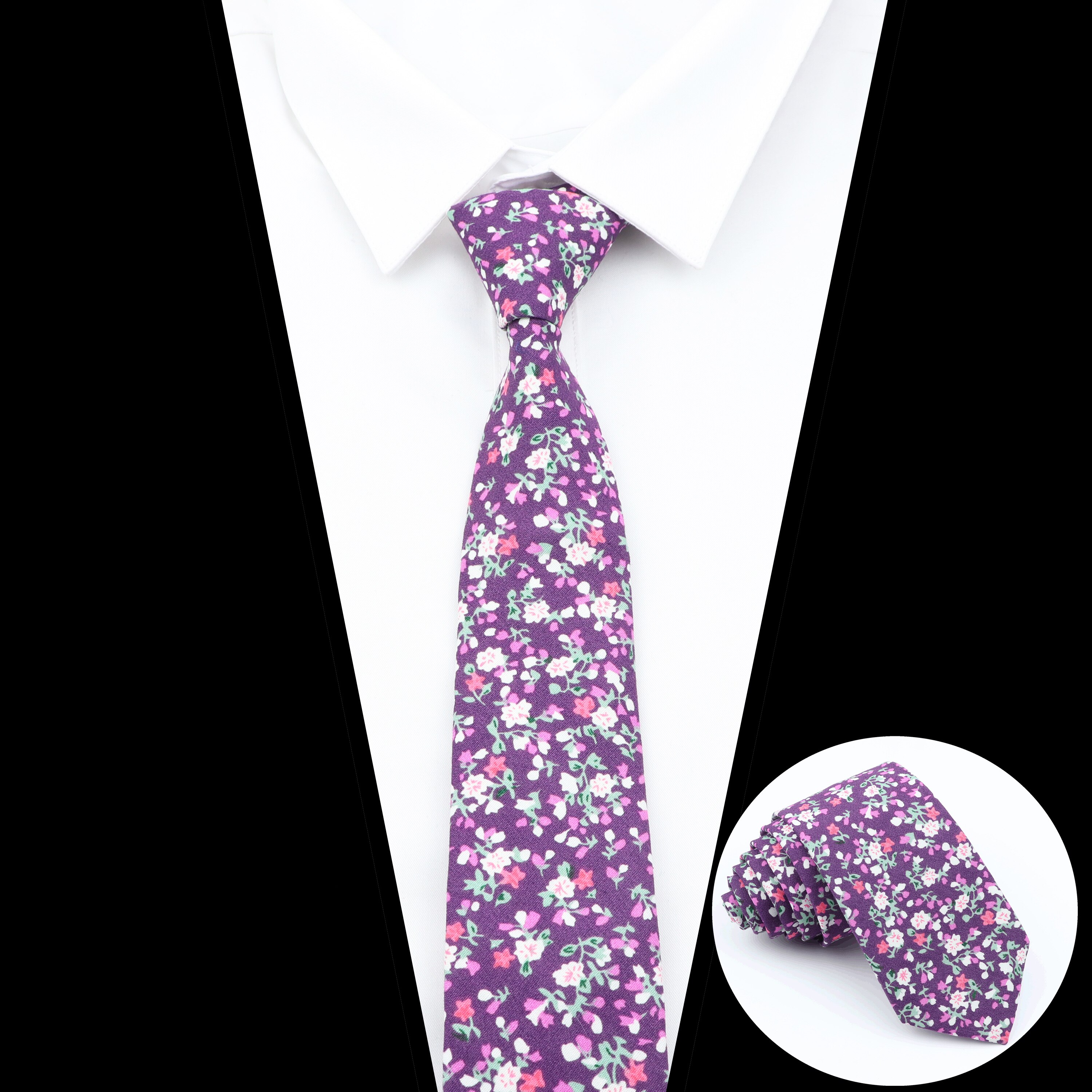 Nova moda algodão gravata floral para homem mulher silm gravata com estampa flor padrão gravata para casamento casual gravatas ternos cravat