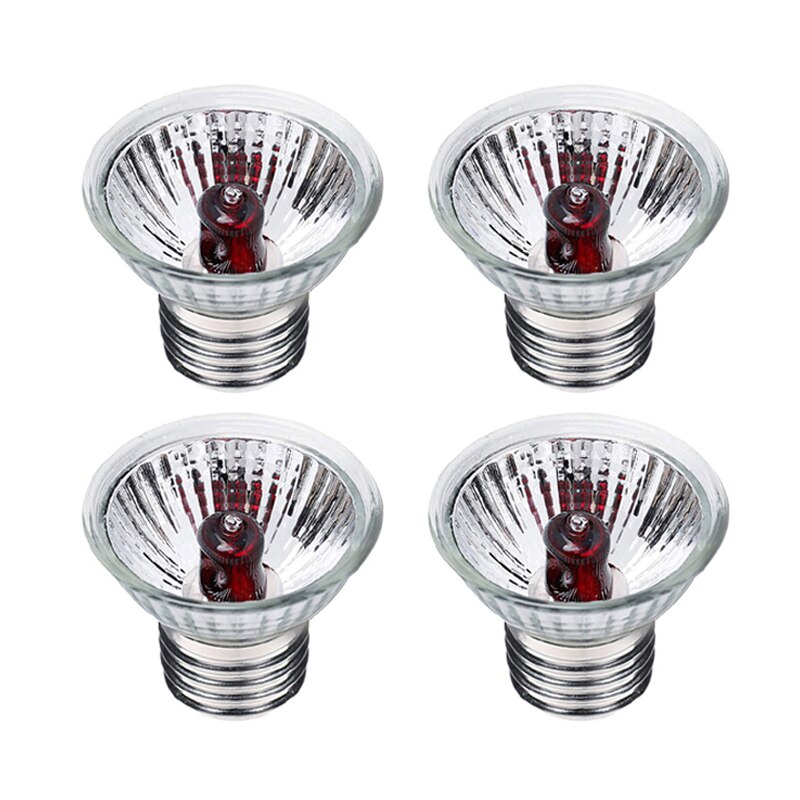 BENE 4-Pack Reptile Heating Bulb Night Red Halogen Lamp for Brooder,Turtle Lizard Chameleon Bearded Dragon Amphibian Terrarium