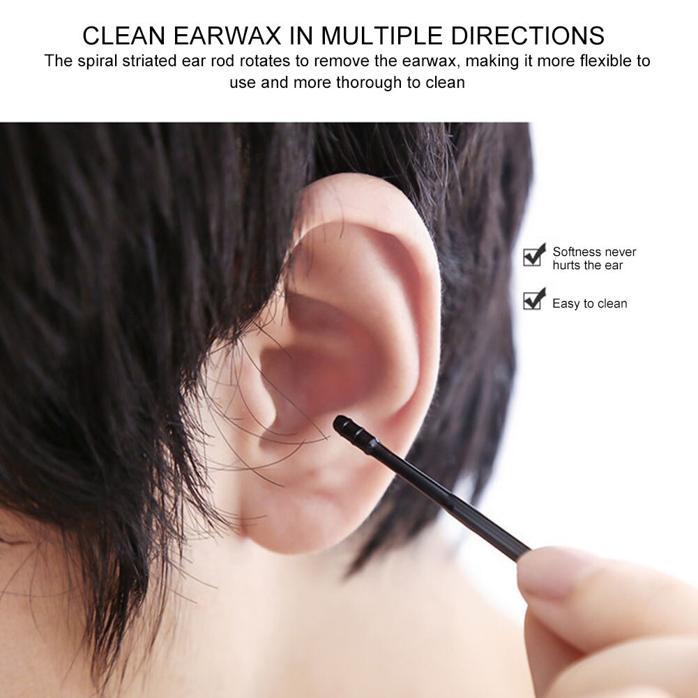 20pcs Disposable Plastic Adhesive Ear Cleaning Sticks Ring Shape Earwax Removal Picker Applicator Personal Health Care